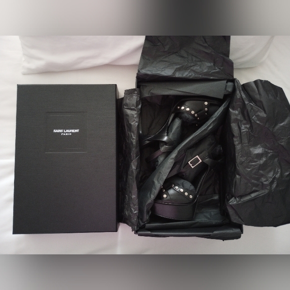 Saint Laurent 105mm Alice Bow Sandals Women's Size: E-35/US-5 - Picture 5 of 15